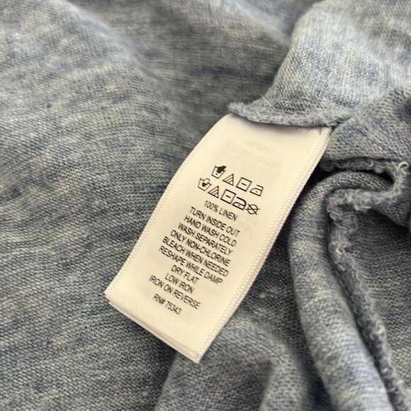 Tahari Cardigan LARGE Blue Linen Open Front Hooded Lightweight Sweater Casual - Picture 10 of 10